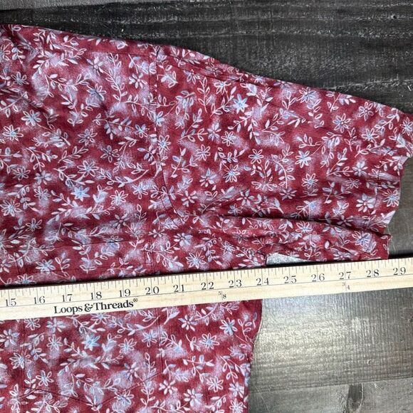 Hilo Hattie Men’s Size Large Button Down Floral Hawaiian Shirt Red Short Sleeve - Picture 5 of 5